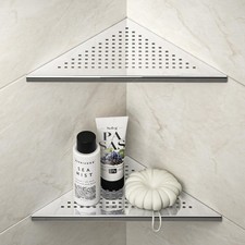 Corner Shower Shelf, 10" Polished 304 Stainless Steel Recessed Shelves for Ba...