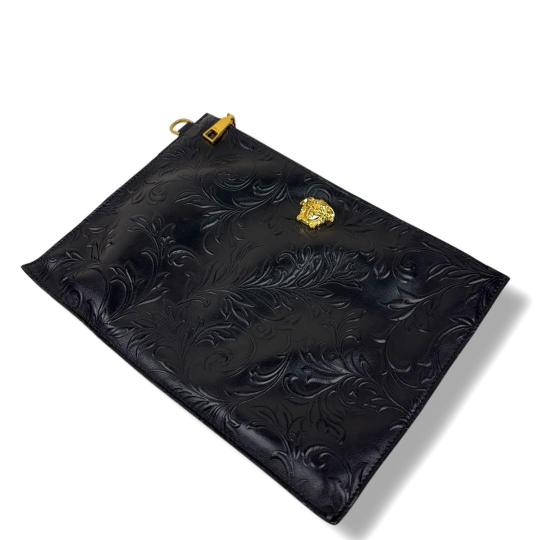 Versace Medusa Barocco Leather Clutch Black Used thumbnail 5