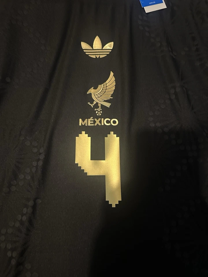 Мексика золото длинным рукавом подлинный Джерси XL совершенно новый с именем и номером! - Изображение 2 из 4
