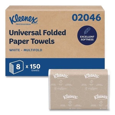 Kleenex 02046 9.2'' x 9.4'' Multi-Fold Paper Towels - White (150/PK, 8 PK/CT) New