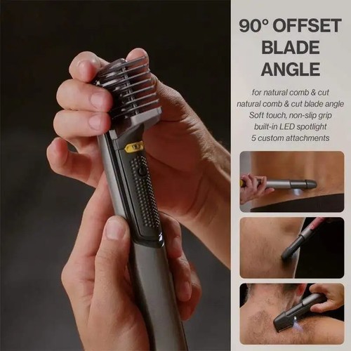 Electric Shaver with Retractable Length Cordless Body Hair Trimmer for Men - Picture 2 of 15