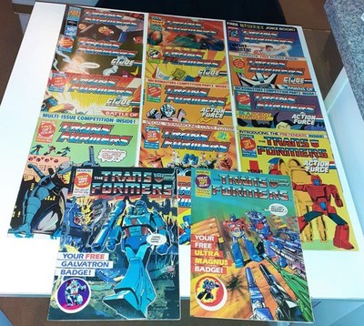 14x TRANSFORMERS no.98-315 lot Marvel UK 1987-91 * ALL INTACT FREE GIFT ISSUES *
