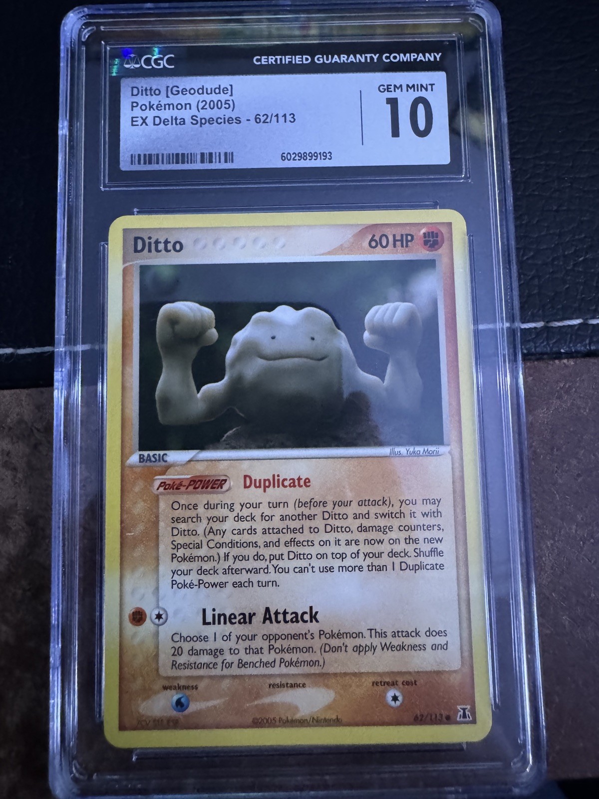 CGC 10 GEM MINT Ditto [Geodude] 2005 EX Delta Species 62/113 Pokemon Card