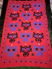 Uzbek suzani handmade embroidery home decor 43"X66" 110x169cm D-4B