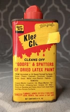 Vintage Klean-Strip Tin Can Empty Advertising Tin Yellow/Red