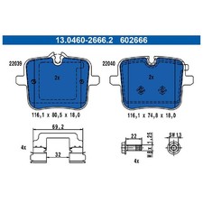 Satz Bremsbeläge Bremsklötze hinten für BMW X7 G07 | 24088328