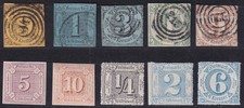 Thurn und Taxis kleines Lot von 10 Briefmarken gestempelt und postfrisch