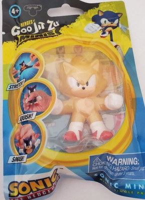 NEW SONIC THE HEDGEHOG GOO JIT ZU stretchy minis SUPER SONIC 2.5''