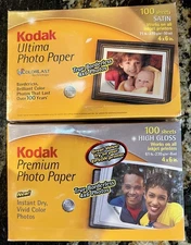 Kodak Photo Paper 4x6” Premium High gloss & Ultima Satin - 2 Packs 200 Sheets
