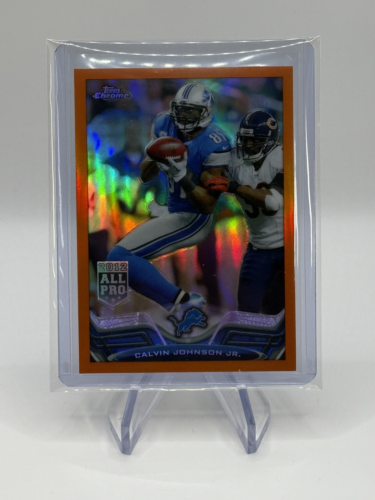 2013 Topps Chrome Retail Orange Refractor #200 - Calvin Johnson HOF Lions