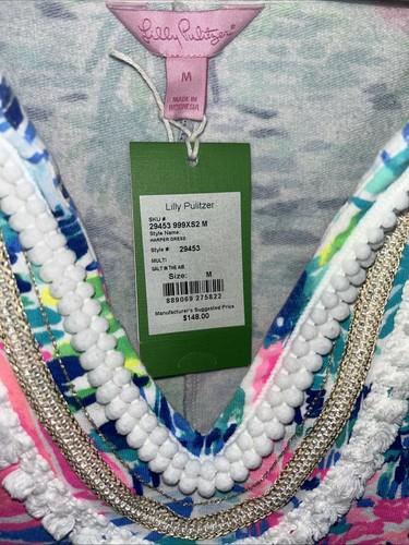 Lilly Pulitzer Women's Harper Stretch Shift Dress Multi Salt in The Air Medium - Picture 3 of 11