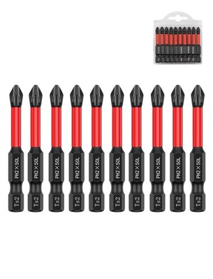 PH2 Magnetic Drill Bits 10-Pack, 2-Inch S2 Steel, Screwdriver Bits wiht Anti-...