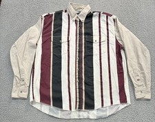 VTG Wrangler Shirt Mens XL Multicolor Stripe Western Button 90s Brushpopper