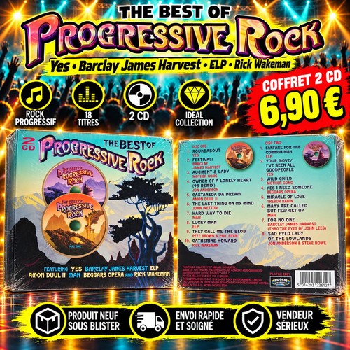 The Best of Progressive Rock Coffret 2 CD Neuf Yes ELP Rick Wakeman prezzo ebay
