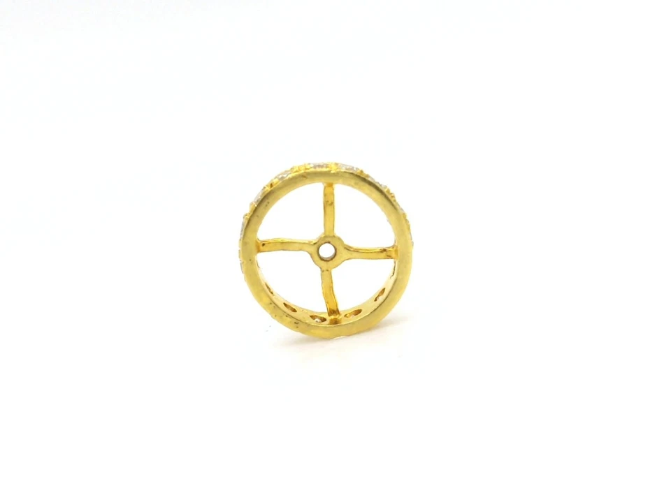 Anel de ouro amarelo 10 mm diamante barra espaçadora divisor colar enchimento empilhamento - Imagem 3 de 4