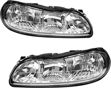 AUTOSAVER88 Headlight Assembly Compatible with 1997-2003 Chevy Chrome Housing.