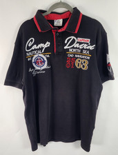 Camp David Premium Polo Shirt Men's M Embroidered Black Nautical North Sea