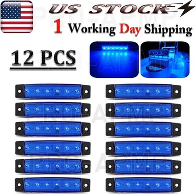#ad #ad 12 Pcs Marine Boat LED Deck Courtesy Lights Waterproof Blue Stern Transom Light $16.74