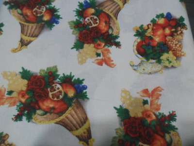 Unwashed cotton fabric Thanksgiving Cornucopia Grafiche Tassotti 3 yards