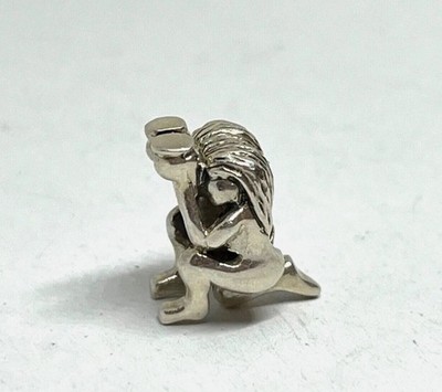 Massiver Sterling Silber Zwillinge Zwillinge Charm 3,8 Gramm