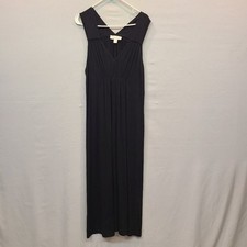 Oscar de la Renta Dress Pink Label Black Maxi Womens Medium Sleeveless V Neck