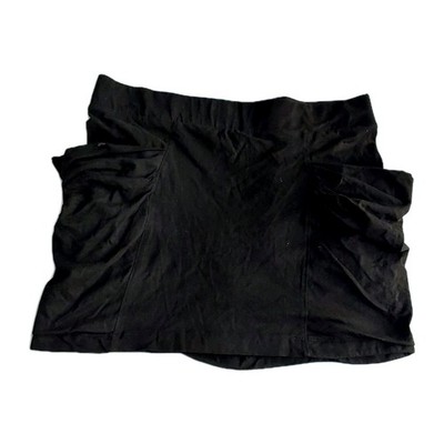 Vtg Miley Cyrus Max Azria Mini  Skirt Womens Size Lg Black Scrunch Ruched Y2K