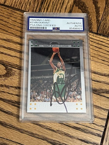 KEVIN DURANT SIGNED SONICS 2007 TOPPS CHROME ROOKIE CARD #131 RC PSA/DNA