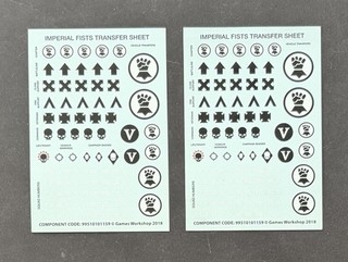W40k Imperial Fist Transfer Sheets x2