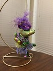 December Diamonds Mardi Gras Alligator Carnival Mask Ms. Crocodile Ornament 5”