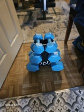 Neoprene Dumbbell Weights 3-Pair with Rack Stand Set Hex Hand Fitness