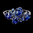 925 Sterling Silver Ring Oval Blue Sapphire 4x3mm Sapphire Gemstone Jewelry Sz 9
