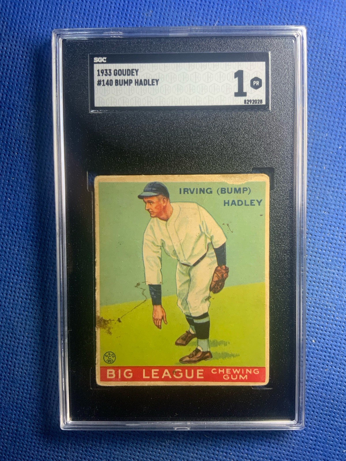 1933 Goudey Baseball #140 Bump Hadley RC SGC 1