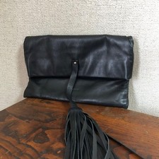 JIL SANDER Leather Clutch Bag Black Medium Minimalist Archive Used From Japan