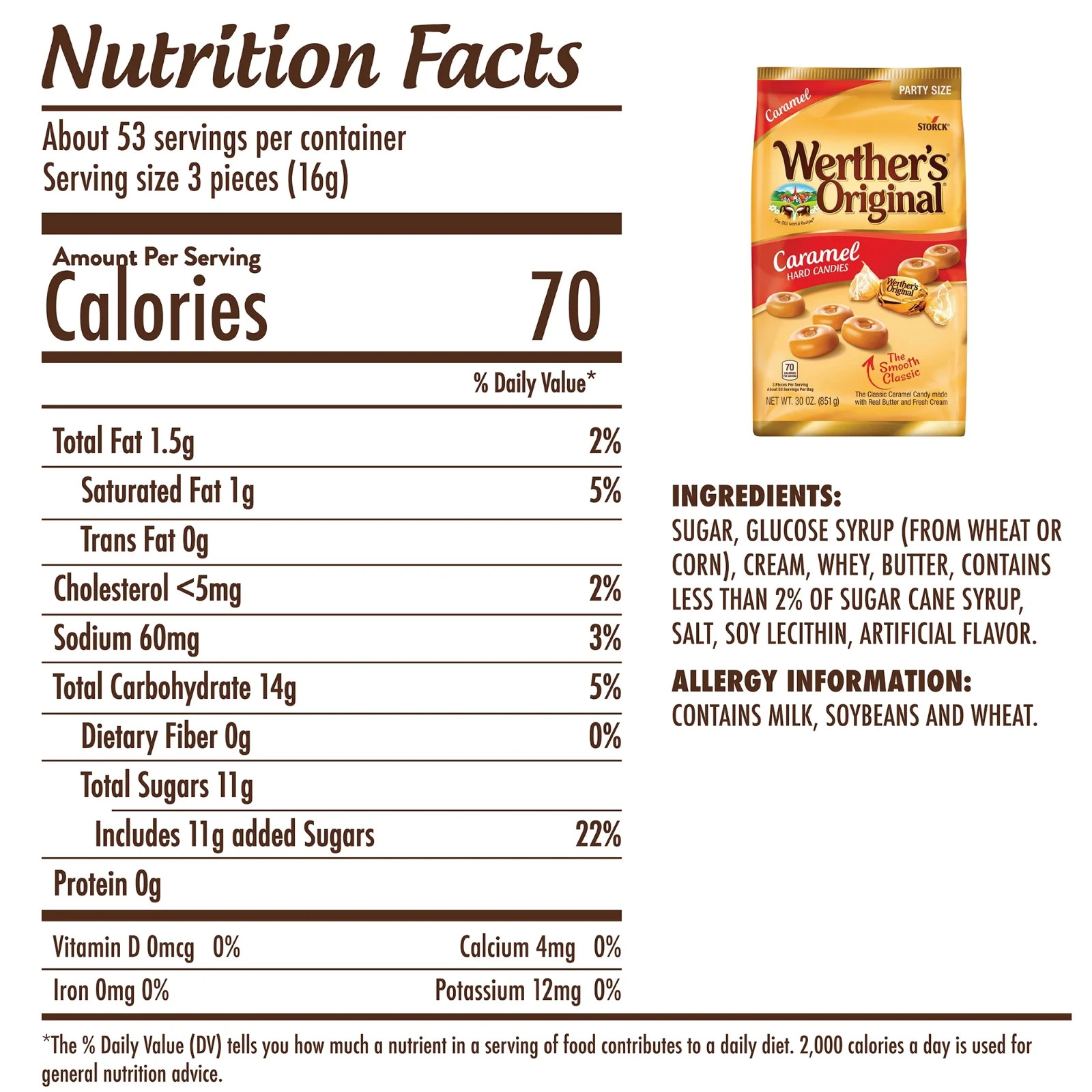 New Werther's Original Hard Caramel Candy, 30 oz Free Shipping