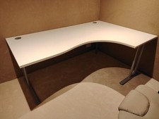 National office white corner desk