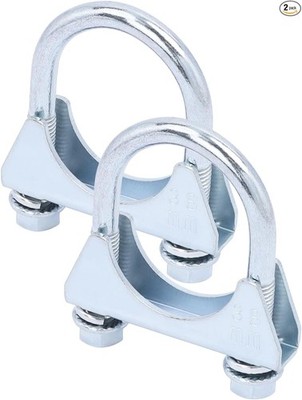 2 Pack Saddle-Style 38 mm (1-1/2'') U-Bolt Muffler Exhaust Clamps f Size: 1-1/2