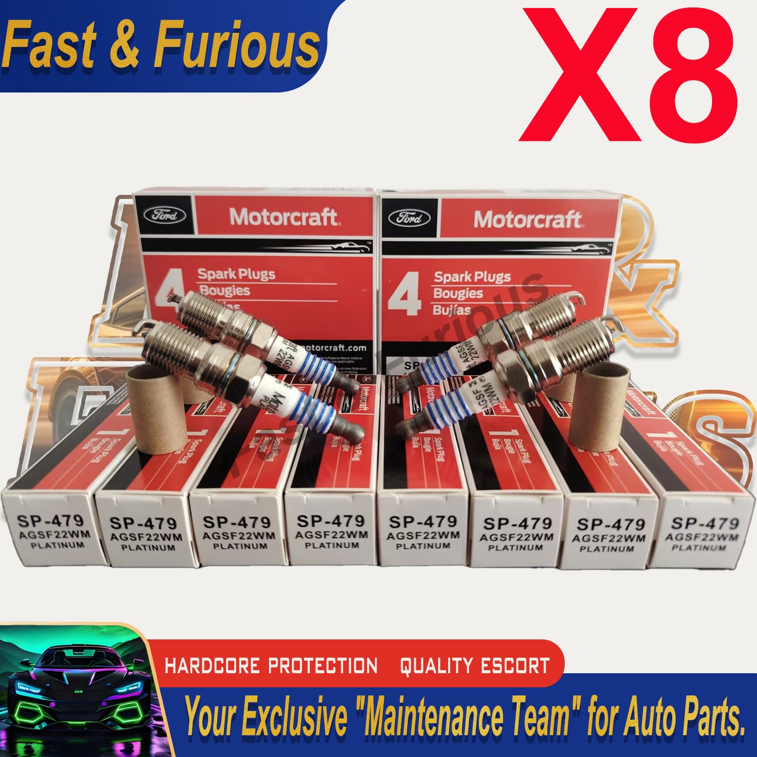 8x OEM  Motorcraft Spark Plugs SP479 For 1997-2003 FORD F-150 V8 4.6L / 5.4L us