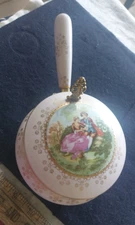 Lefton Silent Butler Crumb Catcher Colonial Couple Gold Trim