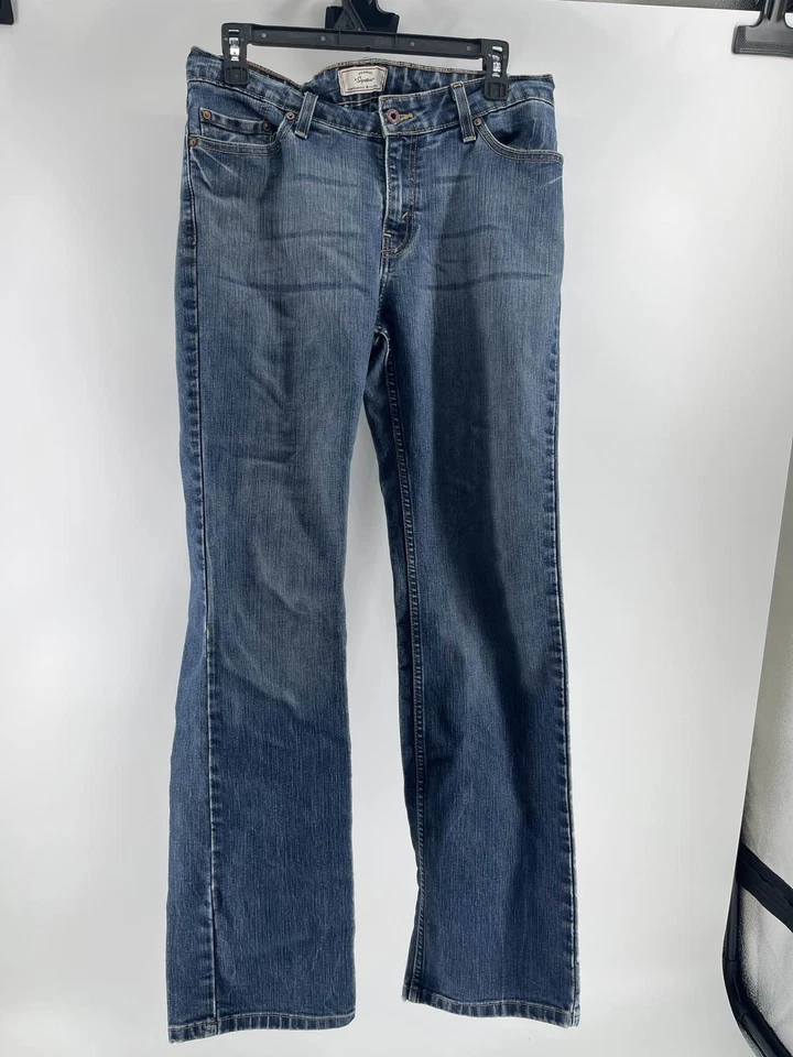 Pantalones de mezclilla para mujer Levi Strauss azules tiro medio pierna recta sin talla Foto 2 de 4