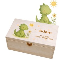 Personalized Dinosaur Memory Box for Baby Keepsake Reminder Box for Kids