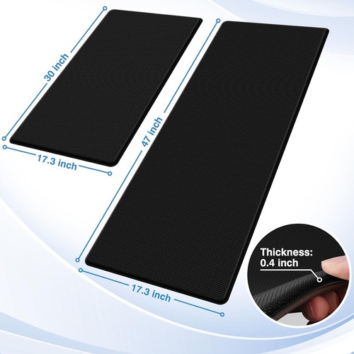 2PCS Non-Slip Cushioned Anti Fatigue Kitchen Mats for Floor, 17.3"×30"+17.3"×47" - Picture 2 of 7
