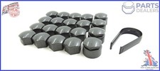 WHEEL NUT COVERS FOR PORSCHE 19mm BOLT  LOCKING CAPS GLOSSY DARK GREY