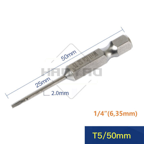Broca de destornillador Torx T3 T4 T5 T6 ~ T50 magnética 1/4" S2 longitud 50 mm ~ 200 mm - Imagen 16 de 62