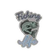 Fishing Life Patch Embroidered Iron-on/Sew-on Applique