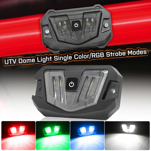RGB White UTV Dome Light Universal Switch RGB Strobe Roll Bar Mount Pickup Truck - Picture 3 of 17