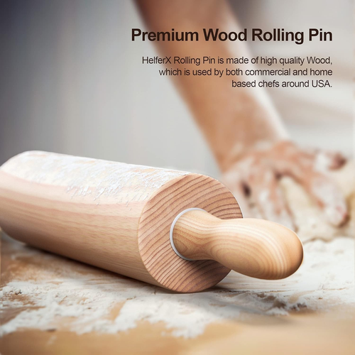 17.6 Inch Wooden Rolling Pin for Baking - Long Dough Roller for All Baking Needs - Picture 6 of 12