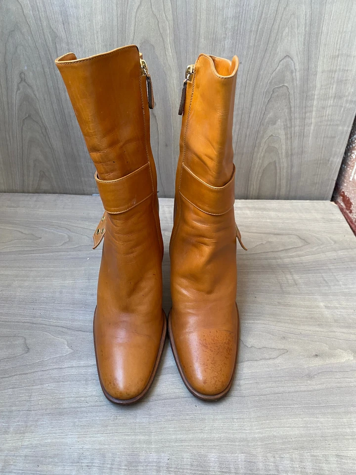 Dior buckle leather brown  boots from John Galliano era sz 36.5 US 6 - Image 2 of 4