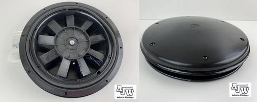 Black Low Profile Motorised 12V Roof Vent Van fan Caravan Dog Horse Pet Friendly