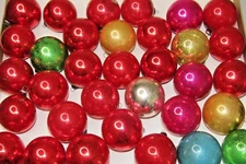 Lot Vintage Multicolor Assorted Small BALL Christmas Ornaments Japan