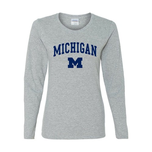 Michigan Wolverines Arch Logo College University Team - Womens Long Sleeve Shirt - Picture 2 of 20